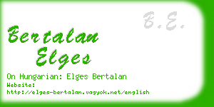 bertalan elges business card